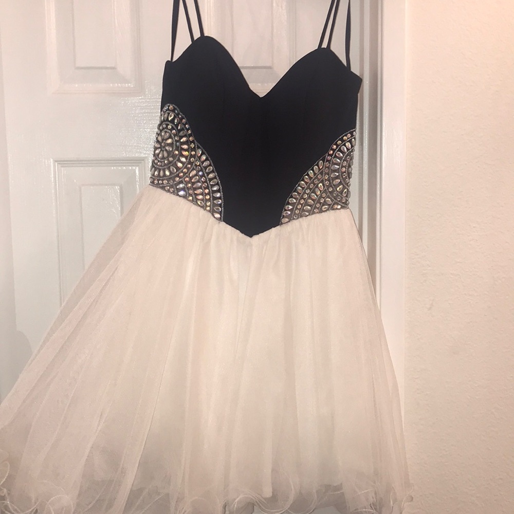 Swarovski crystal Black & white dress